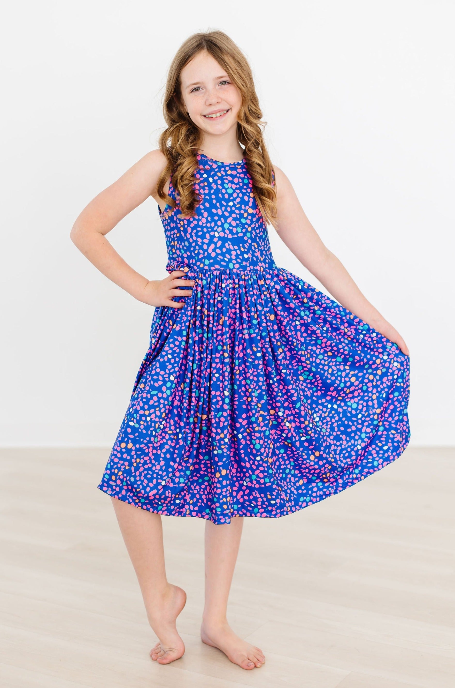 Abstract Floral Tank Twirl Dress-Mila & Rose ®