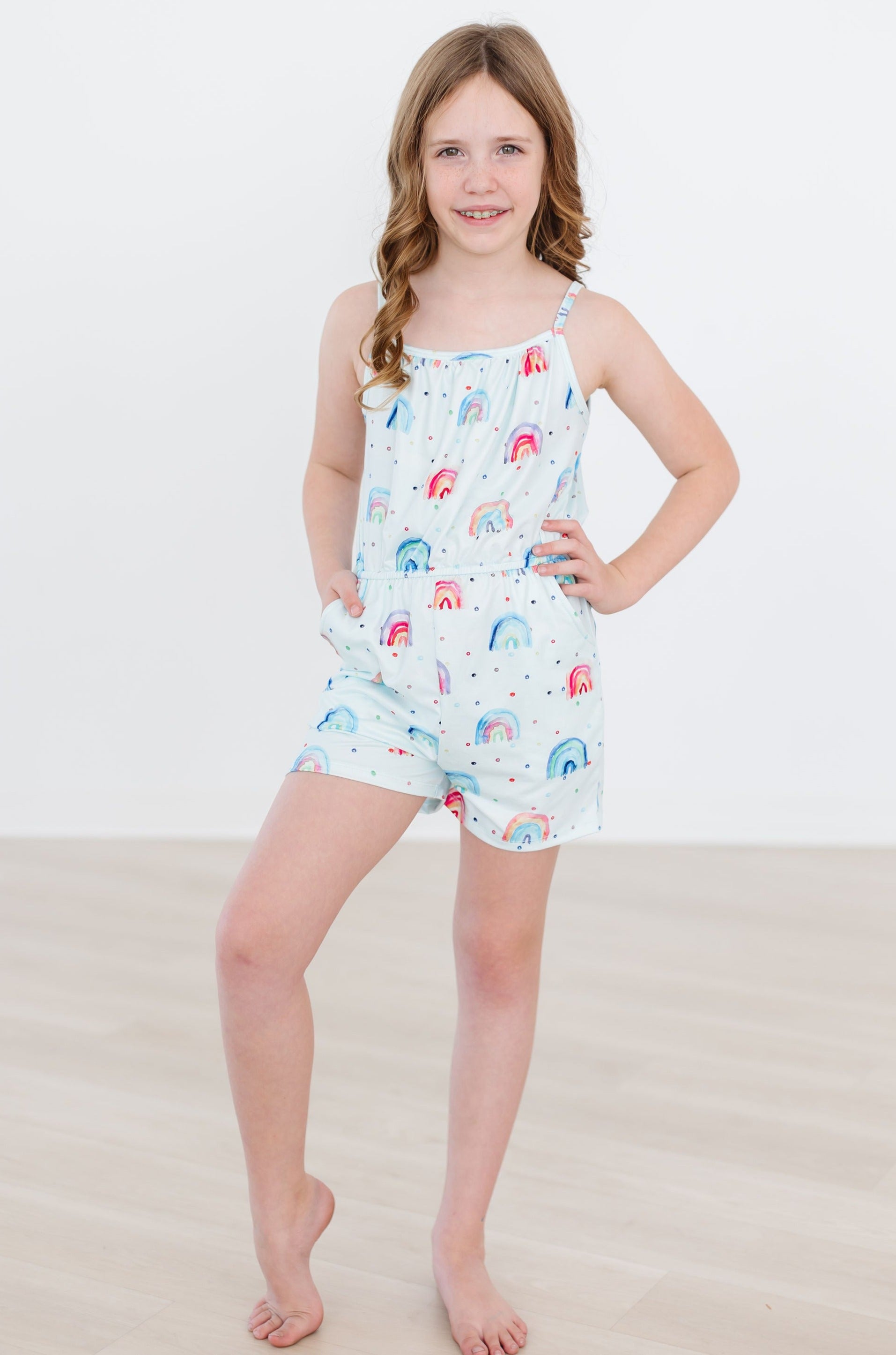Rainbow Grooves Strappy Play Romper-Mila & Rose ®