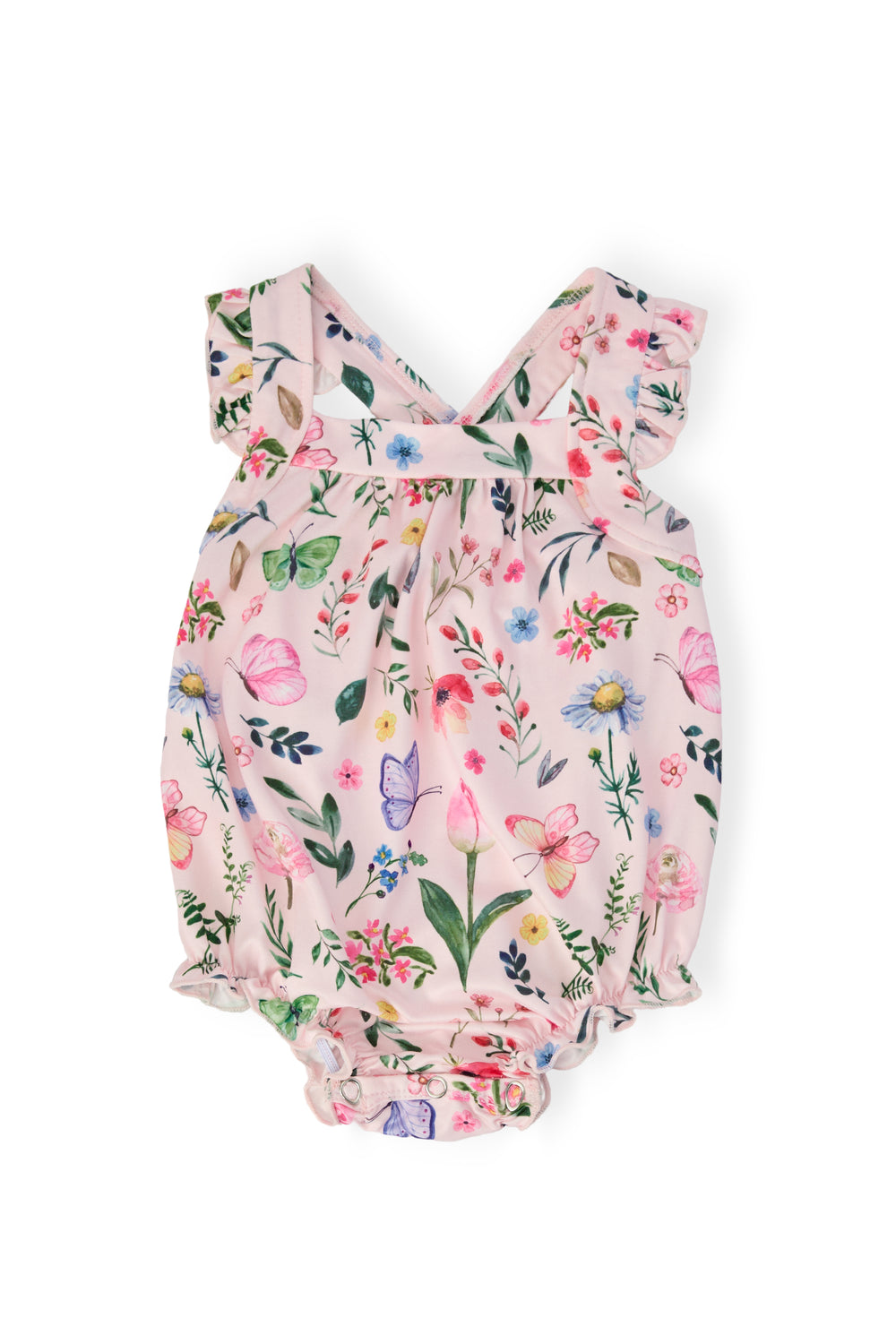 Butterfly Meadows Ruffle Cross Back Romper-Mila & Rose ®