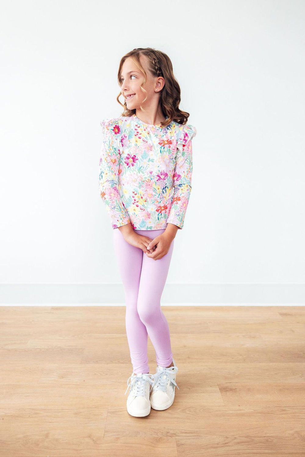 Field of Flowers L/S Ruffle Tee-Mila & Rose ®