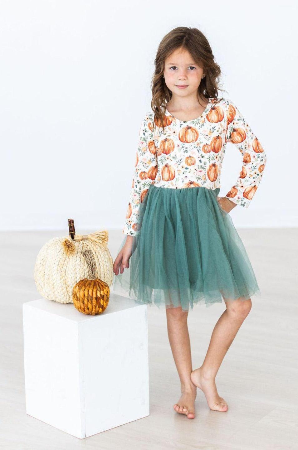 Harvest Florals L/S Tutu Dress-Mila & Rose ®