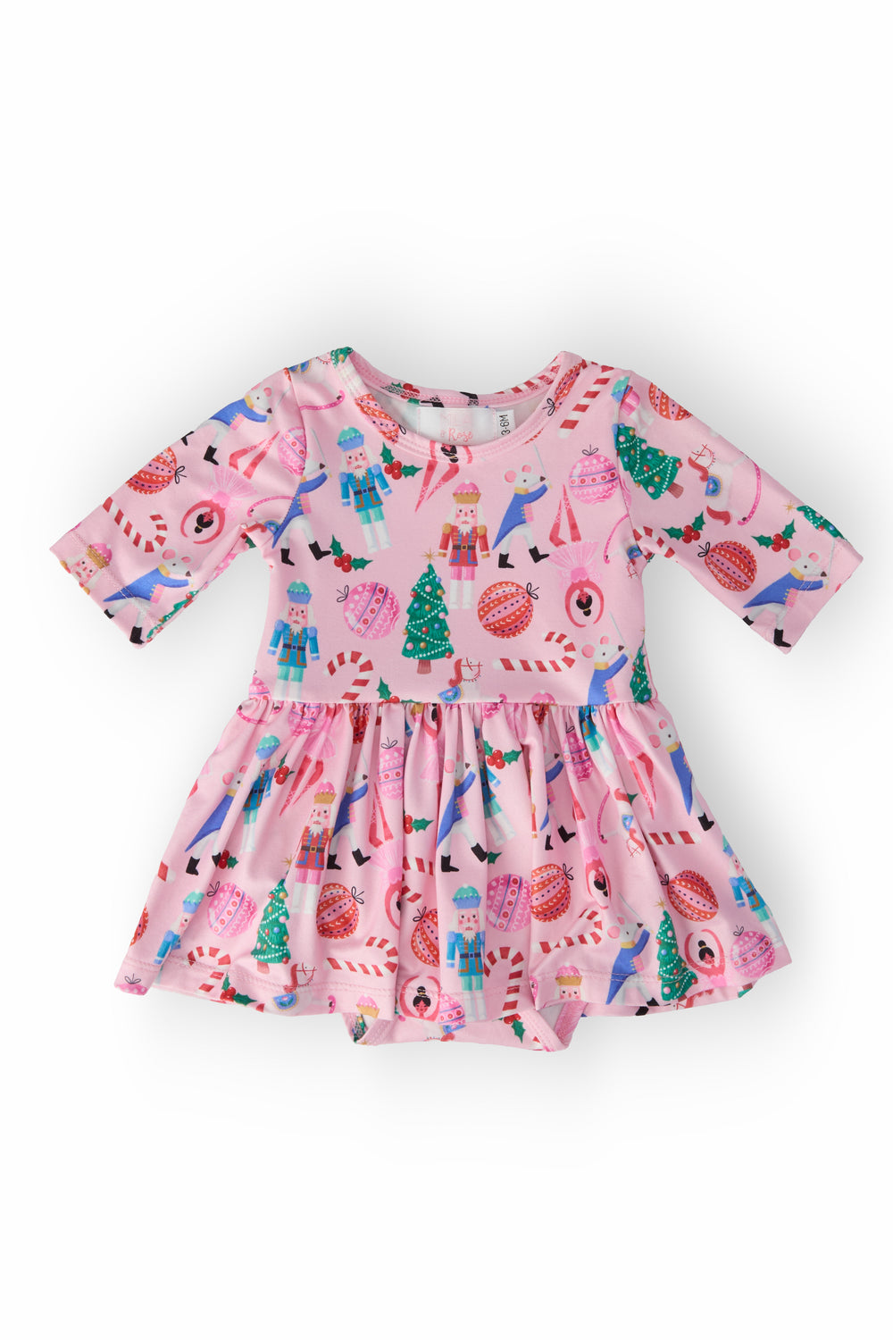 Sugarplum Fairy 3/4 Sleeve Twirl Bodysuit-Mila & Rose ®