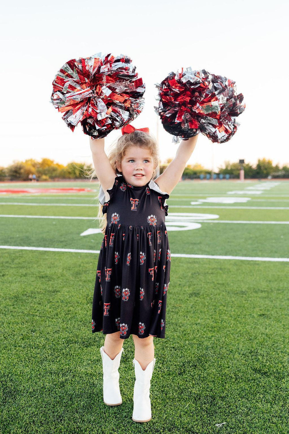 Texas Tech Black Raider Red Flutter Twirl Dress-Mila & Rose ®