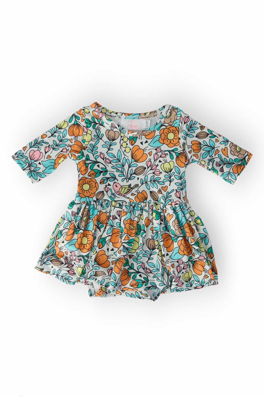 Vintage Vibes 3/4 Sleeve Twirl Bodysuit-Mila & Rose ®
