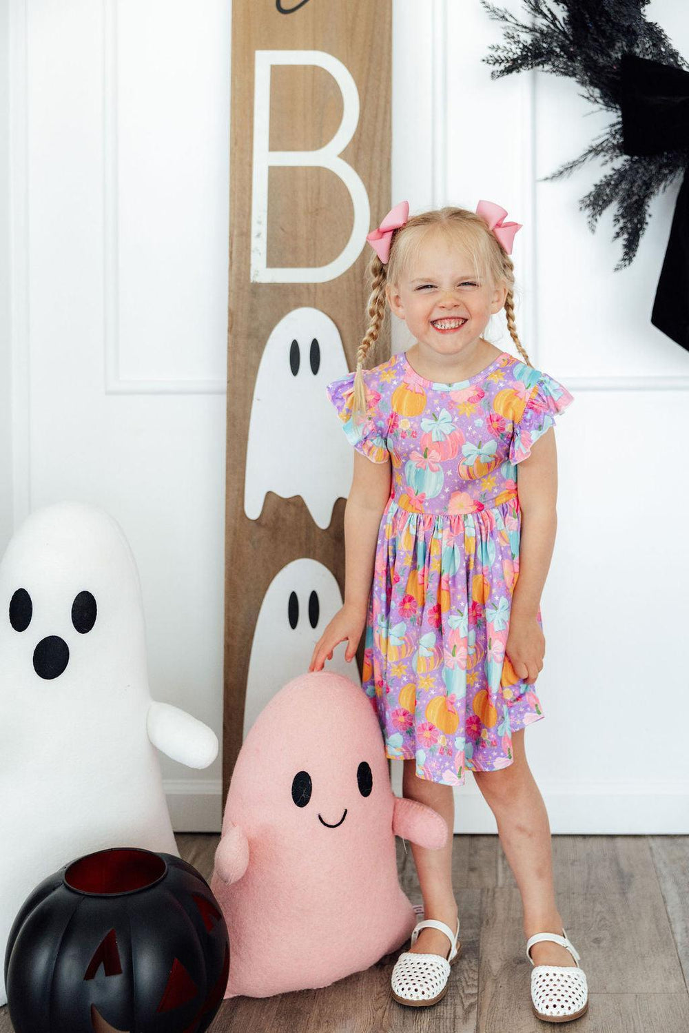 Autumn Sparkle Flutter Sleeve Twirl Dress-Mila & Rose ®