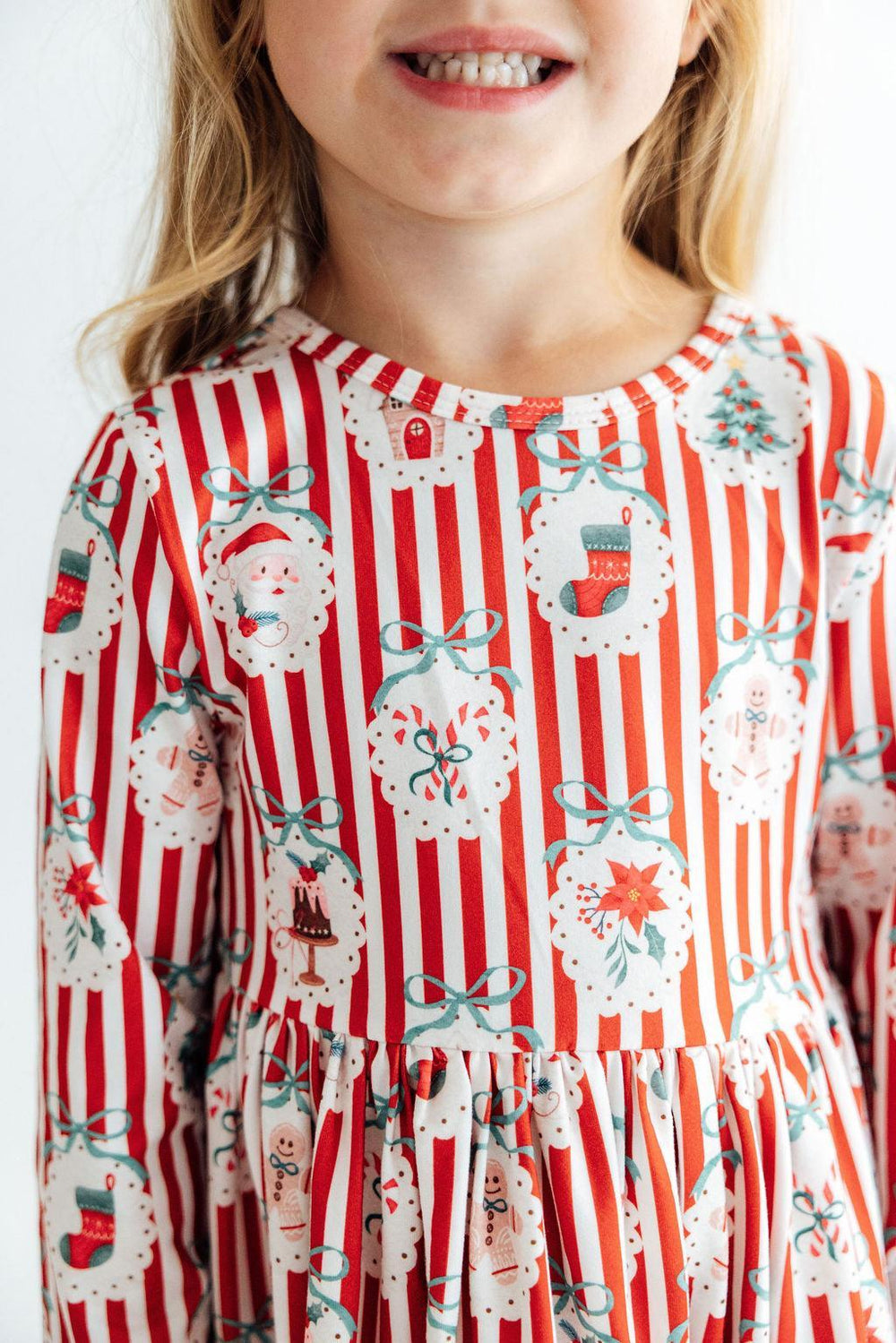 Santa's Sweet Shoppe L/S Ruffle Hem Twirl Dress-Mila & Rose ®