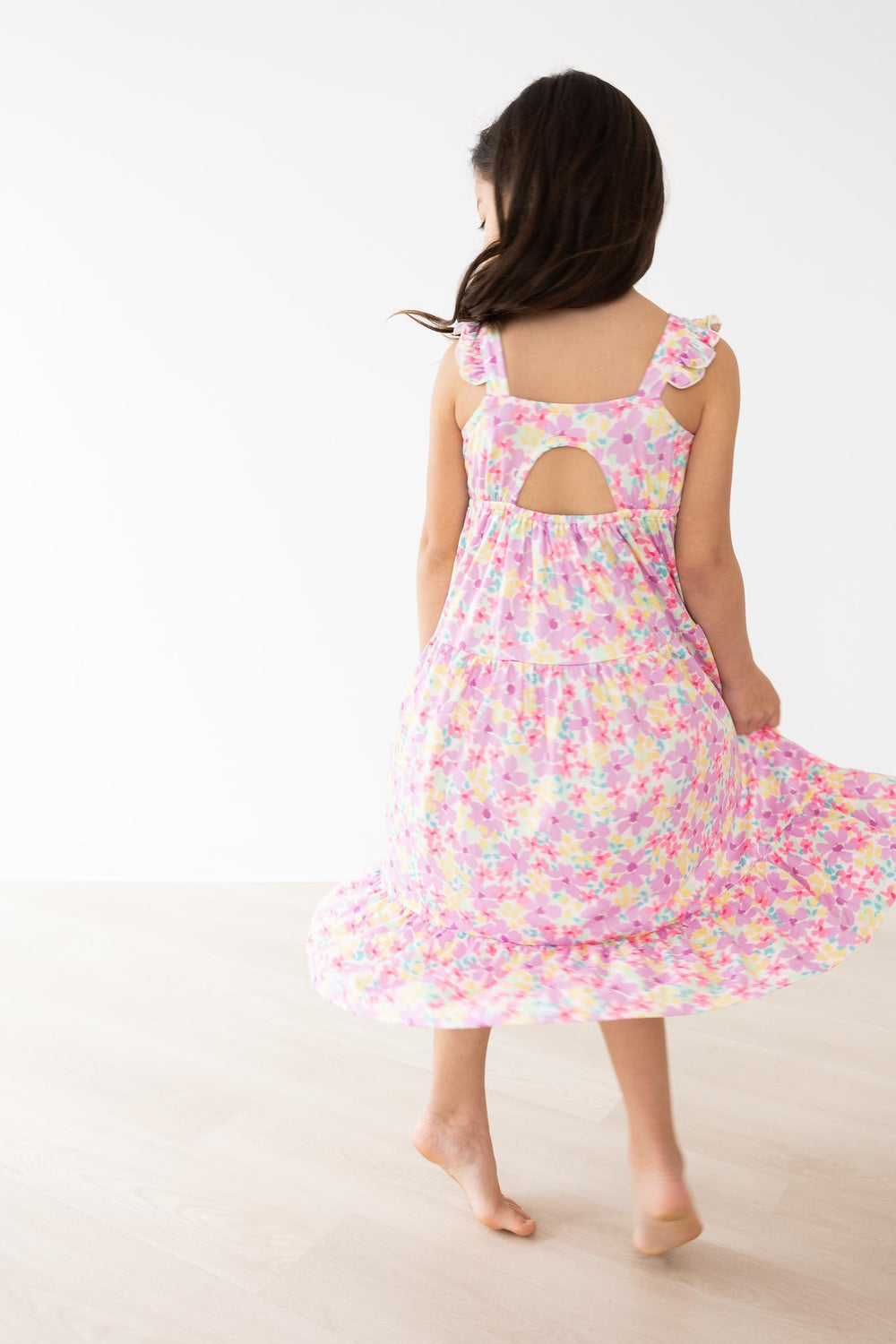 Summer Watercolor Floral Ruffle Maxi Dress-Mila & Rose ®