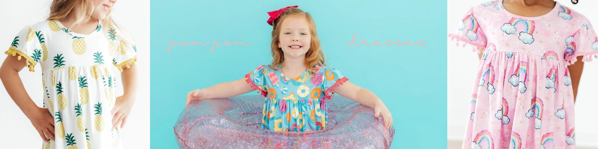 Girls' Pom Pom Dresses & Rompers-Mila &amp; Rose ®
