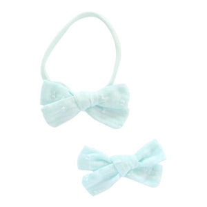 SALE Mint Swiss Dot Bow-Mila & Rose ®
