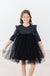 Black Shimmer 3/4 Sleeve Tutu Dress-Mila & Rose ®
