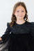 Black Shimmer 3/4 Sleeve Tutu Dress-Mila & Rose ®