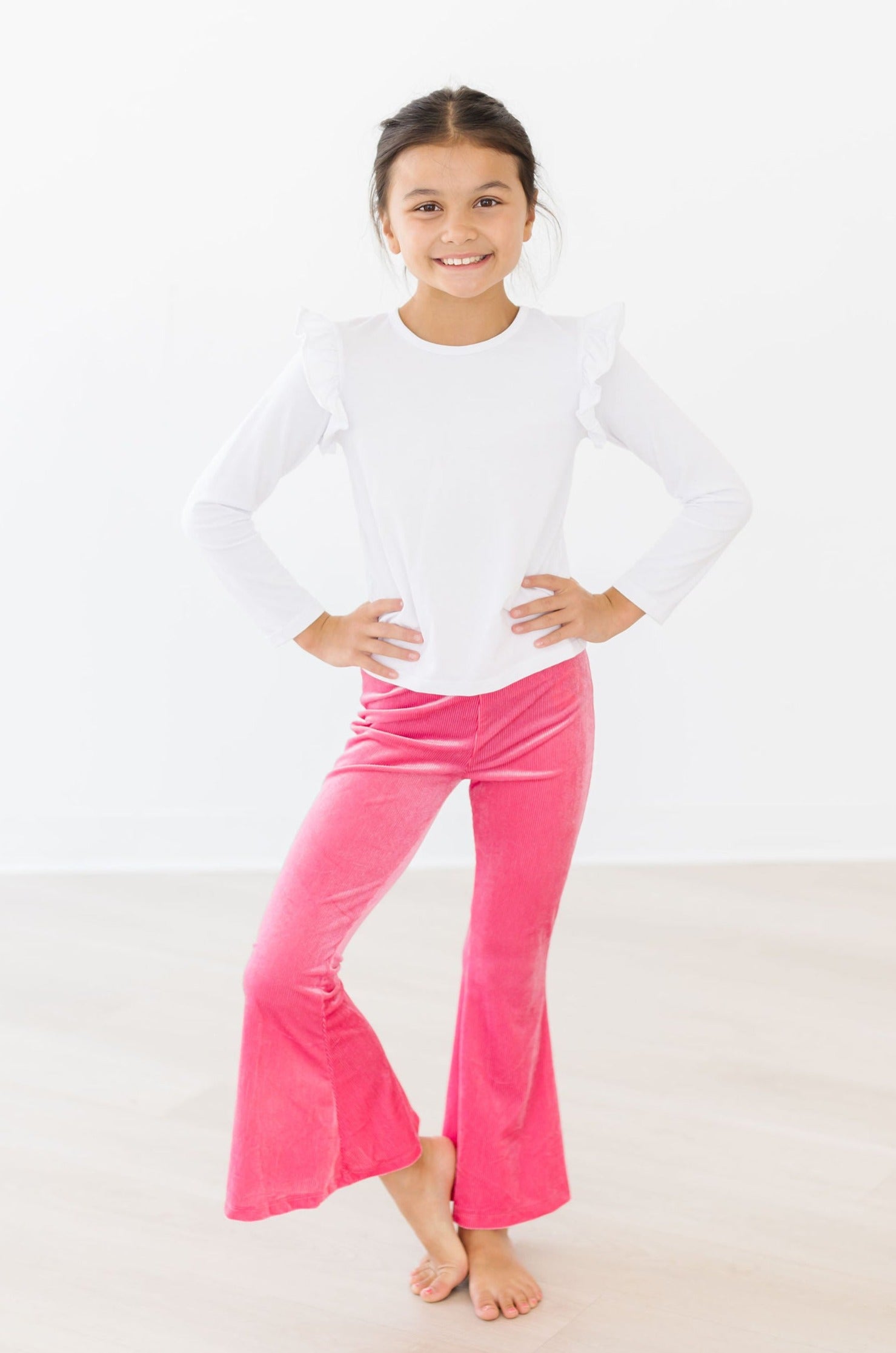 Watermelon Pink Ribbed Velvet Bells-Mila & Rose ®