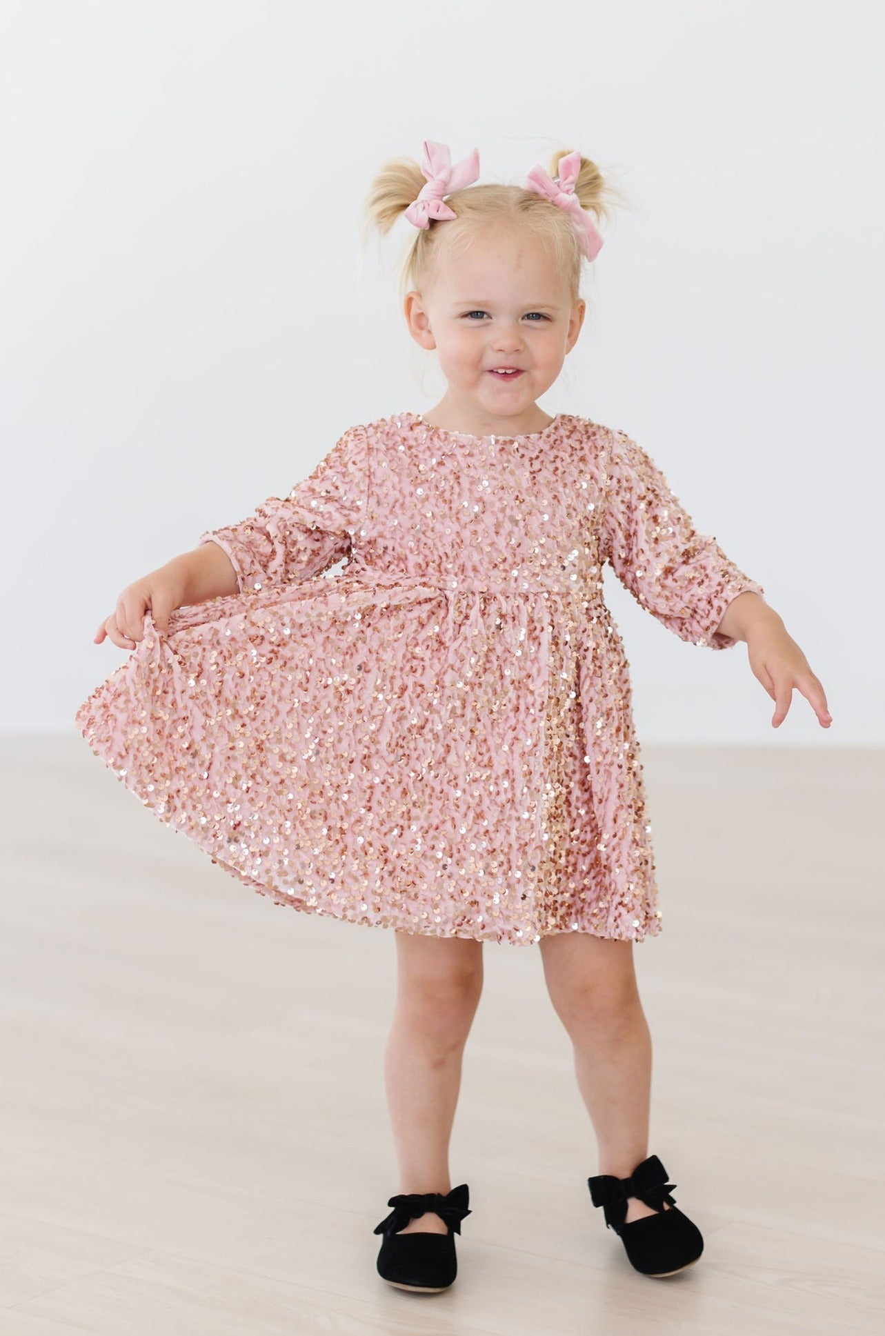 Rose Gold Velvet Sequin Dress Mila Rose