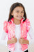 Neon Pink Checker Puffer Vest-Mila & Rose ®