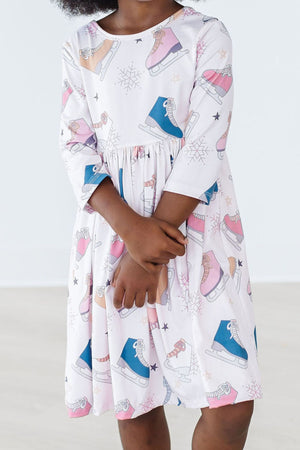 Figure Skate 3/4 Sleeve Twirl Dress-Mila & Rose ®
