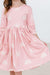 Soft Pink Suns 3/4 Sleeve Pocket Twirl Dress-Mila & Rose ®