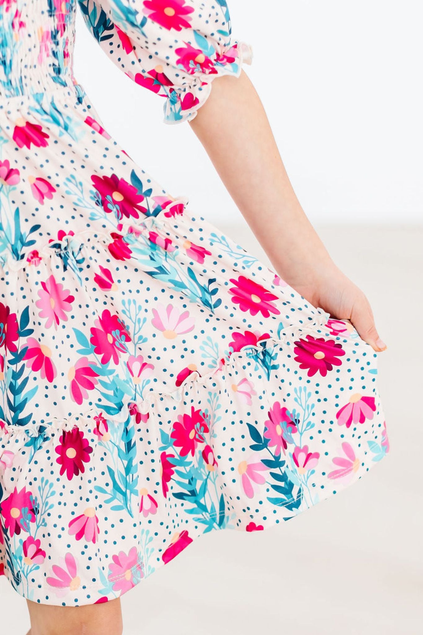 Dots & Daisies Smocked Ruffle Dress-Mila & Rose ®