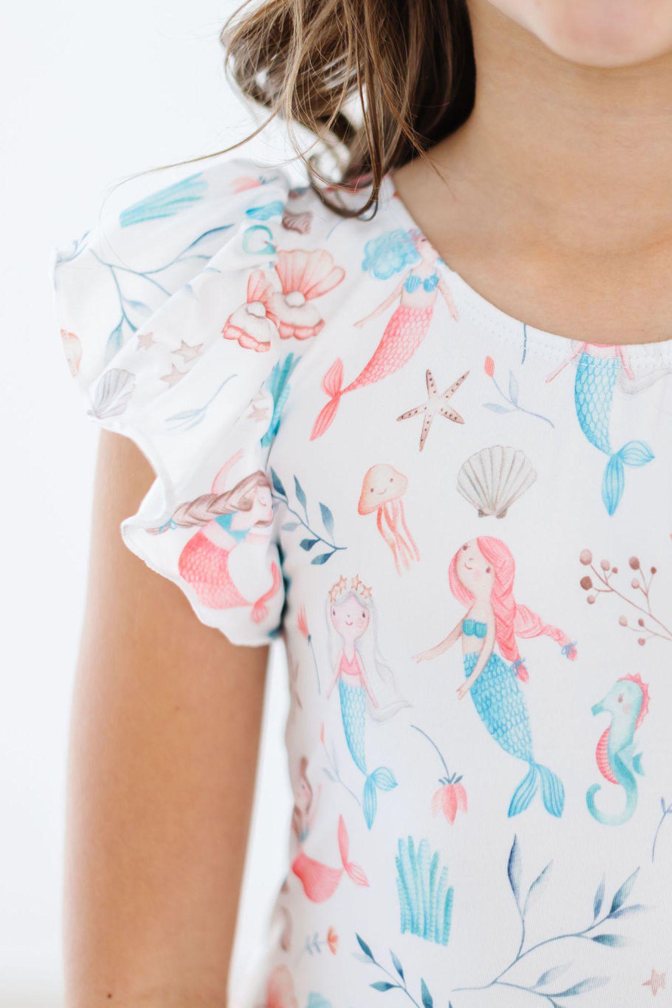 Mermaid Friends S/S Flutter Sleeve Leotard-Mila & Rose ®