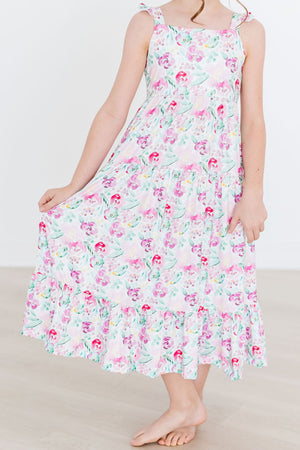 Watercolor Floral Ruffle Maxi Dress-Mila & Rose ®