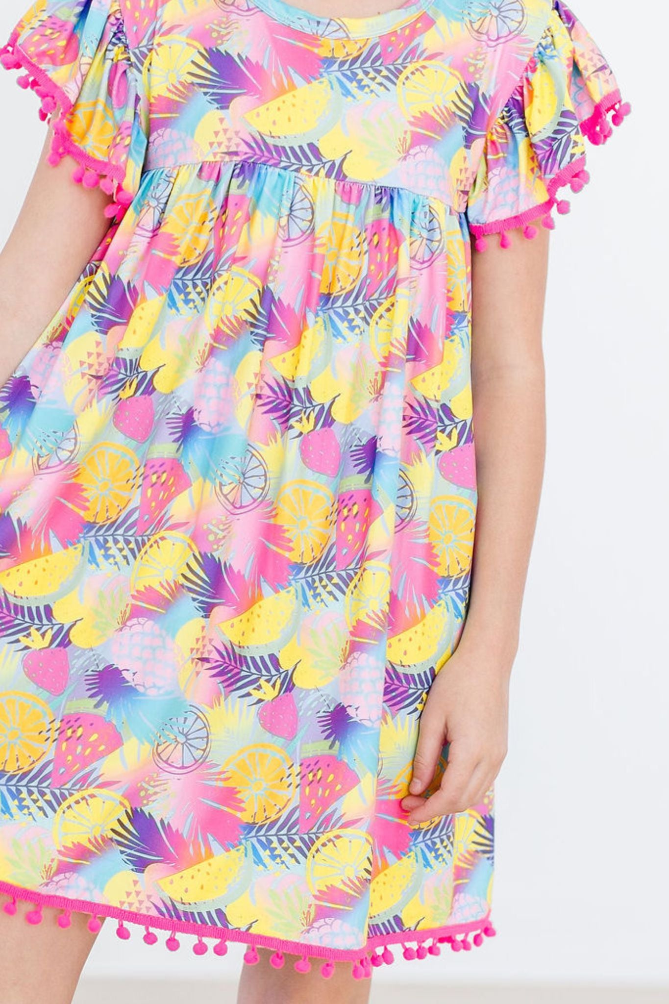 Tropical Glow Pom Pom Dress-Mila & Rose ®