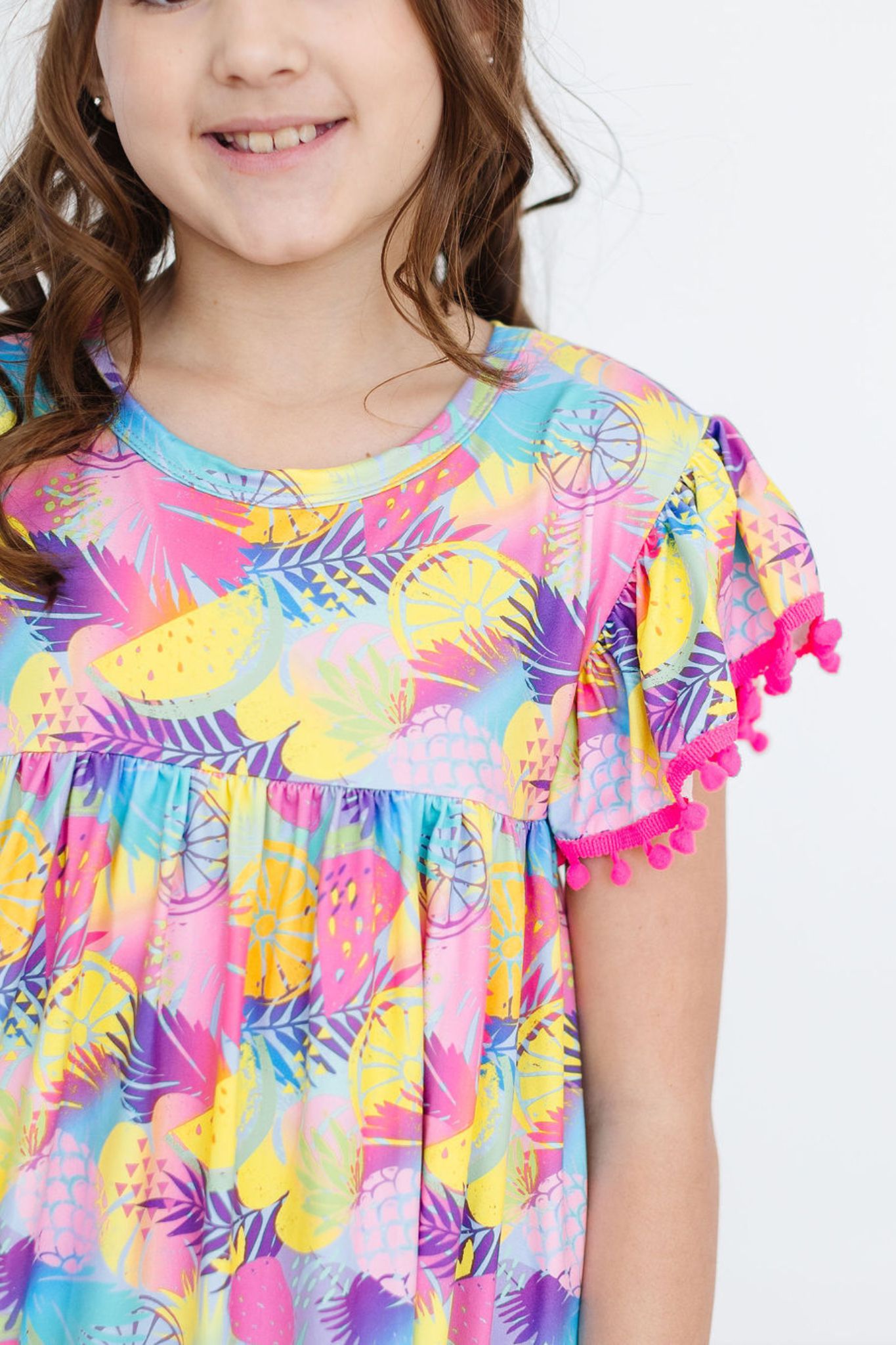 Tropical Glow Pom Pom Dress-Mila & Rose ®