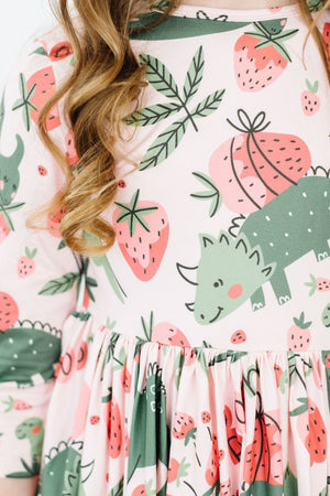 Hear Me Roar 3/4 Sleeve Pocket Twirl Dress-Mila & Rose ®