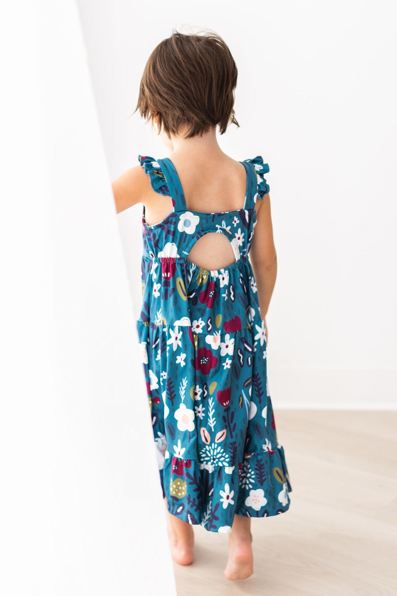 Berries in Bloom Ruffle Maxi Dress-Mila & Rose ®