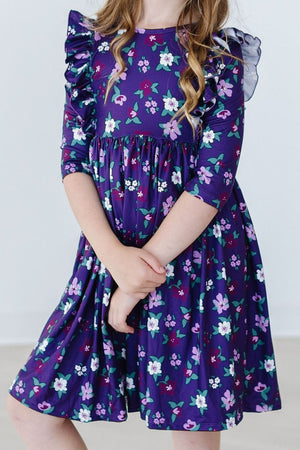 Violets in Bloom Ruffle Twirl Dress-Mila & Rose ®