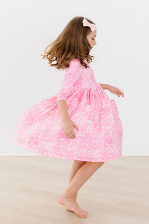 Shine Bright 3/4 Sleeve Pocket Twirl Dress-Mila & Rose ®