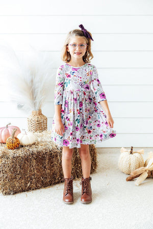 Midnight Rain 3/4 Sleeve Pocket Twirl Dress-Mila & Rose ®