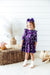 Violets in Bloom 3/4 Sleeve Ruffle Twirl Dress-Mila & Rose ®