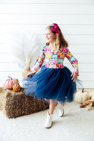 Preppy Patch L/S Tutu Dress-Mila & Rose ®