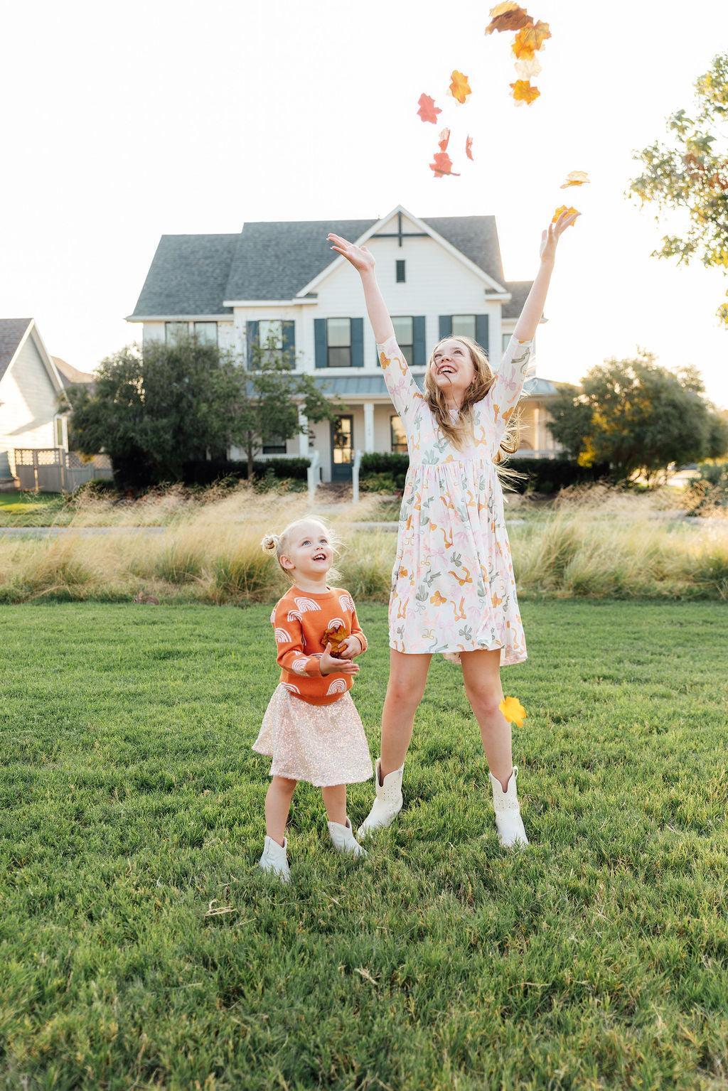 Peach Sequin Twirl Skort-Mila & Rose ®