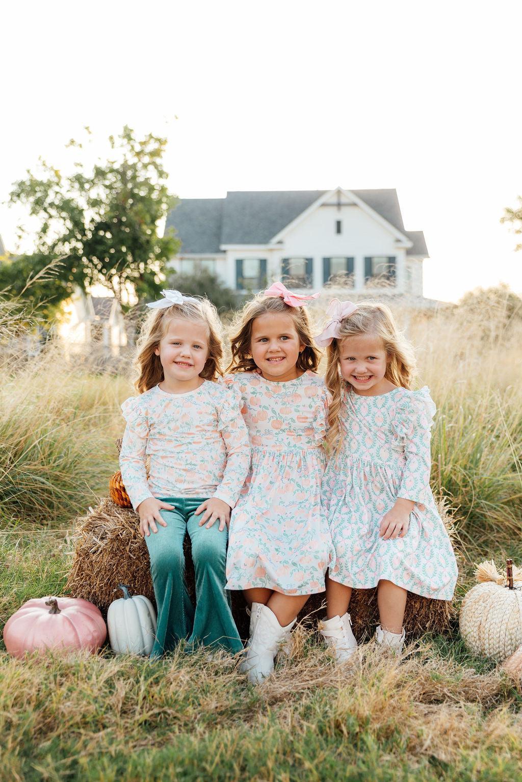 Pretty Pumpkins Ruffle Twirl Dress-Mila & Rose ®