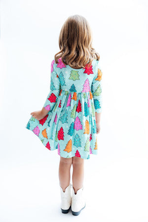 Oh Christmas Tree L/S Pocket Twirl Dress-Mila & Rose ®