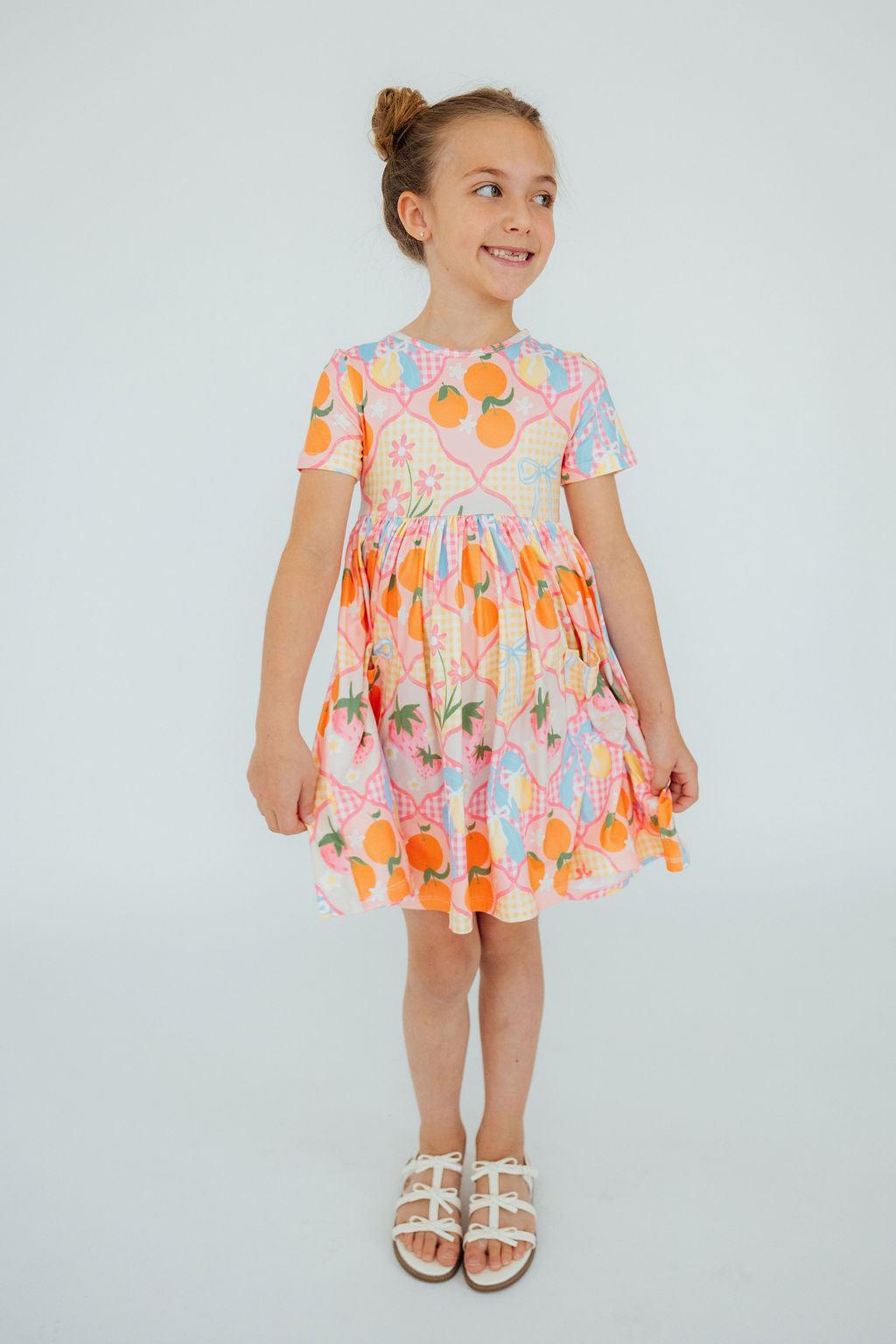 Summer Picnic S/S Pocket Twirl Dress-Mila & Rose ®