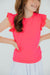 Neon Pink S/S Ruffle Tee-Mila & Rose ®