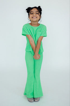 Seafoam Green Scrunchy Pocket Tee-Mila & Rose ®