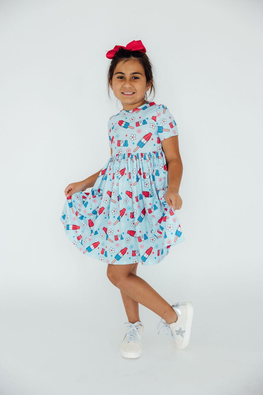Proudly Patriotic S/S Pocket Twirl Dress-Mila & Rose ®