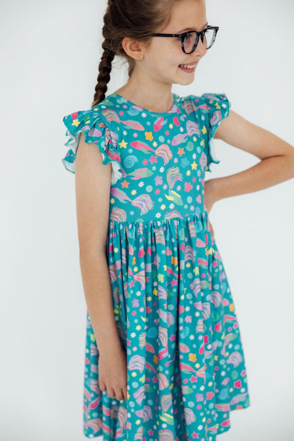 Betta Blooms Flutter Sleeve Twirl Dress-Mila & Rose ®