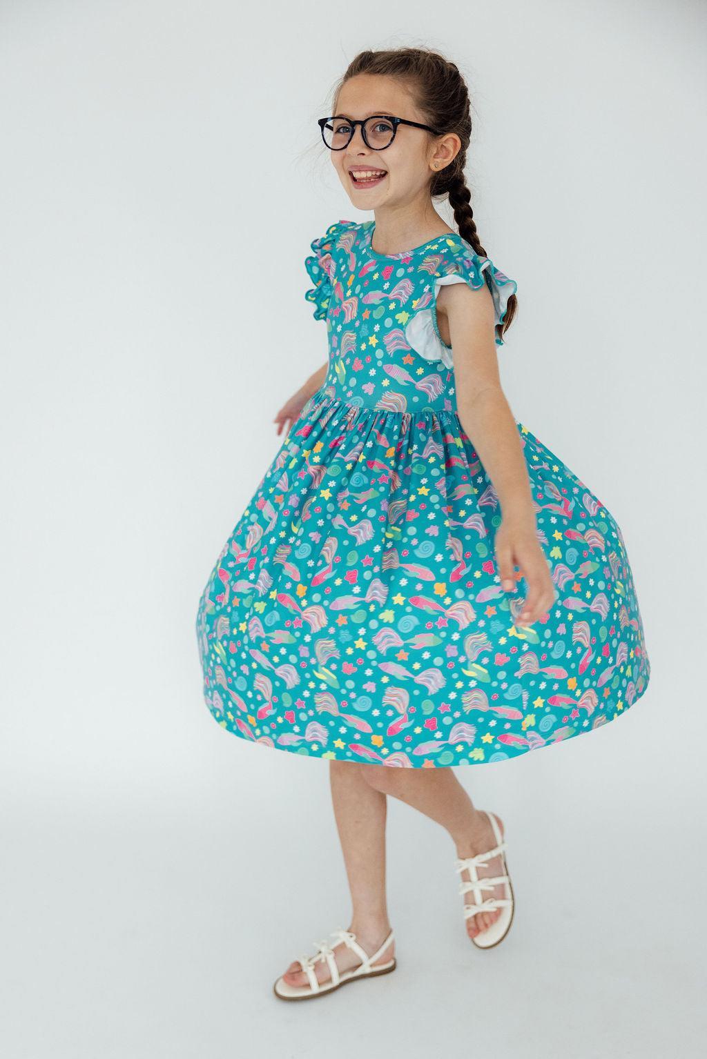 Betta Blooms Flutter Sleeve Twirl Dress-Mila & Rose ®