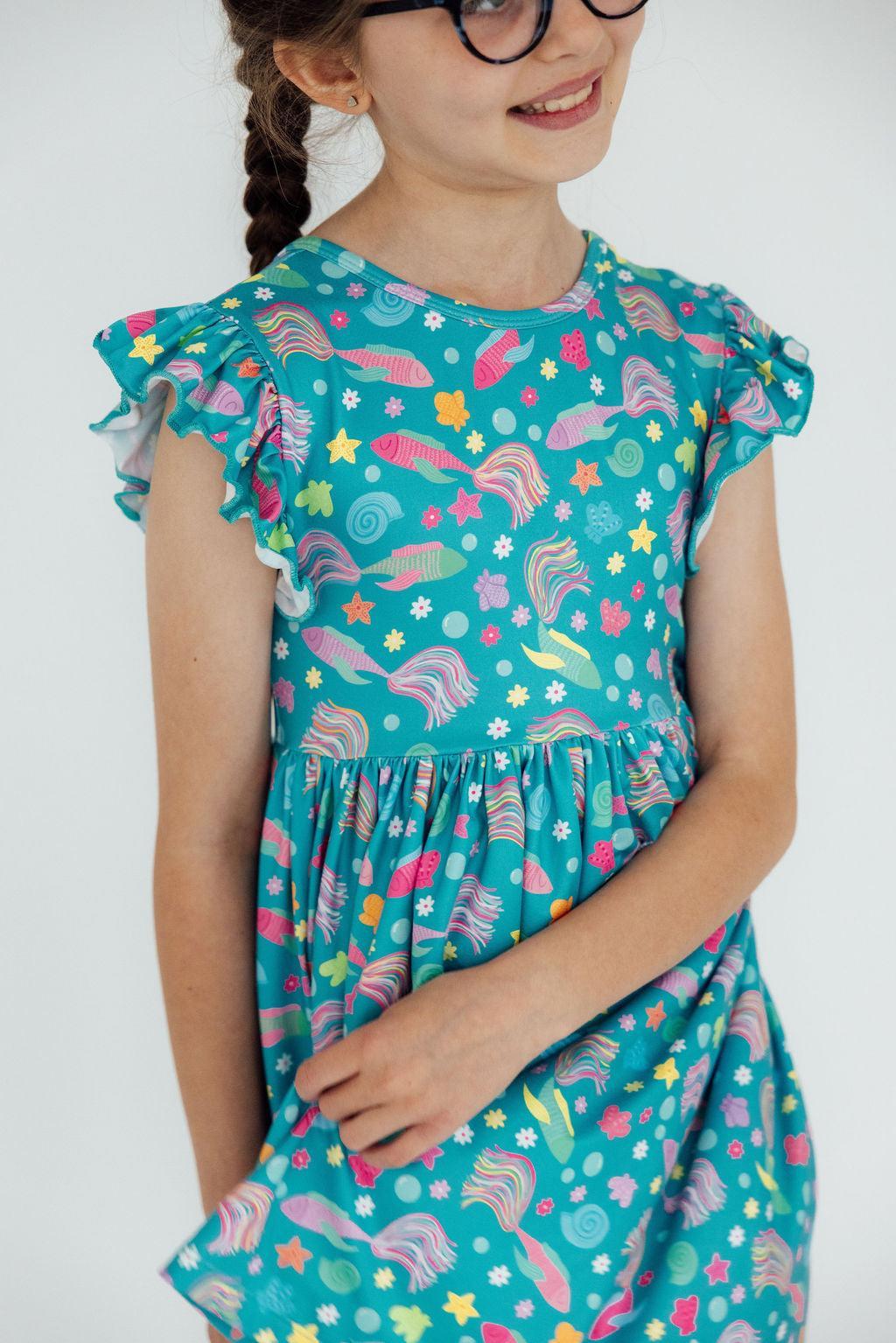 Betta Blooms Flutter Sleeve Twirl Dress-Mila & Rose ®