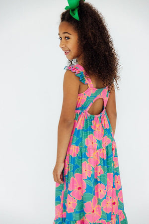 Luau Floral Ruffle Maxi Dress-Mila & Rose ®
