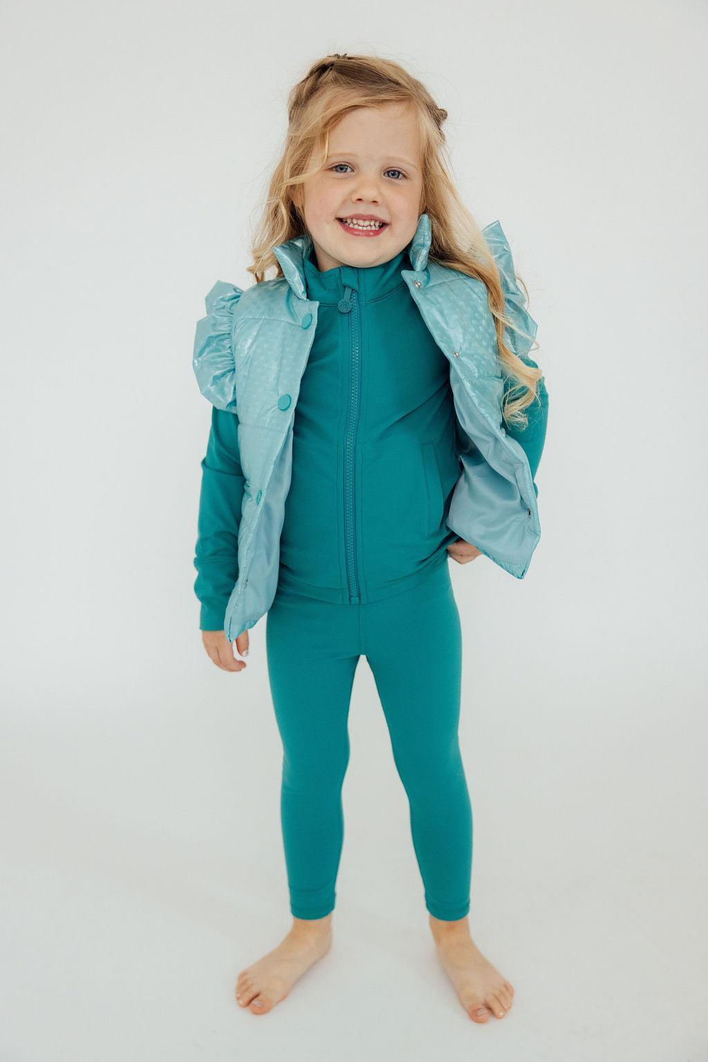 Turquoise Dot Puffer Vest-Mila & Rose ®