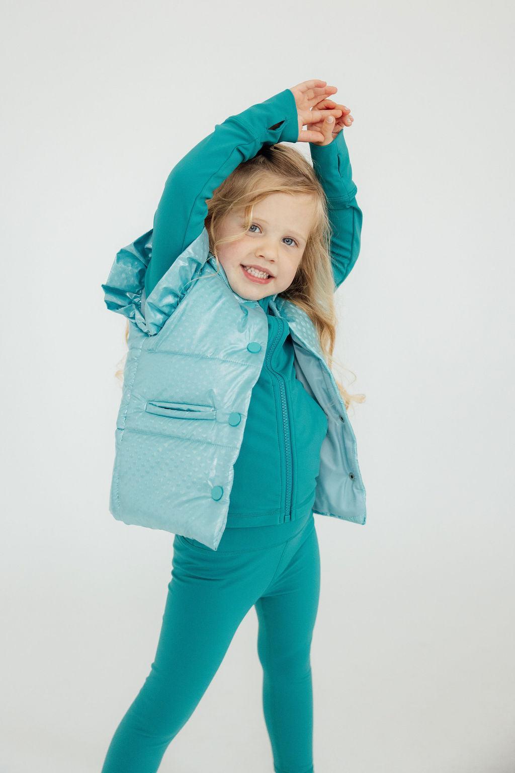 Turquoise Dot Puffer Vest-Mila & Rose ®