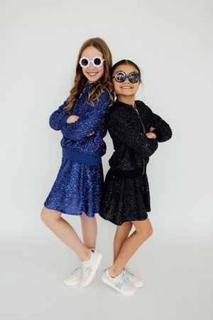 Royal Blue Sequin Twirl Skort-Mila & Rose ®