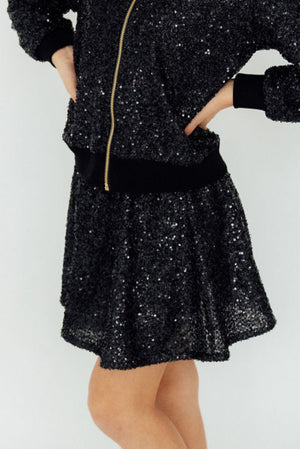 Black Sequin Twirl Skort-Mila & Rose ®
