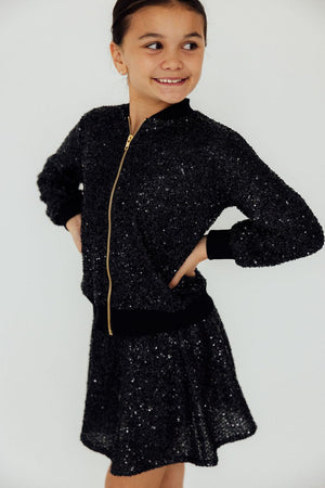 Black Sequin Twirl Skort-Mila & Rose ®