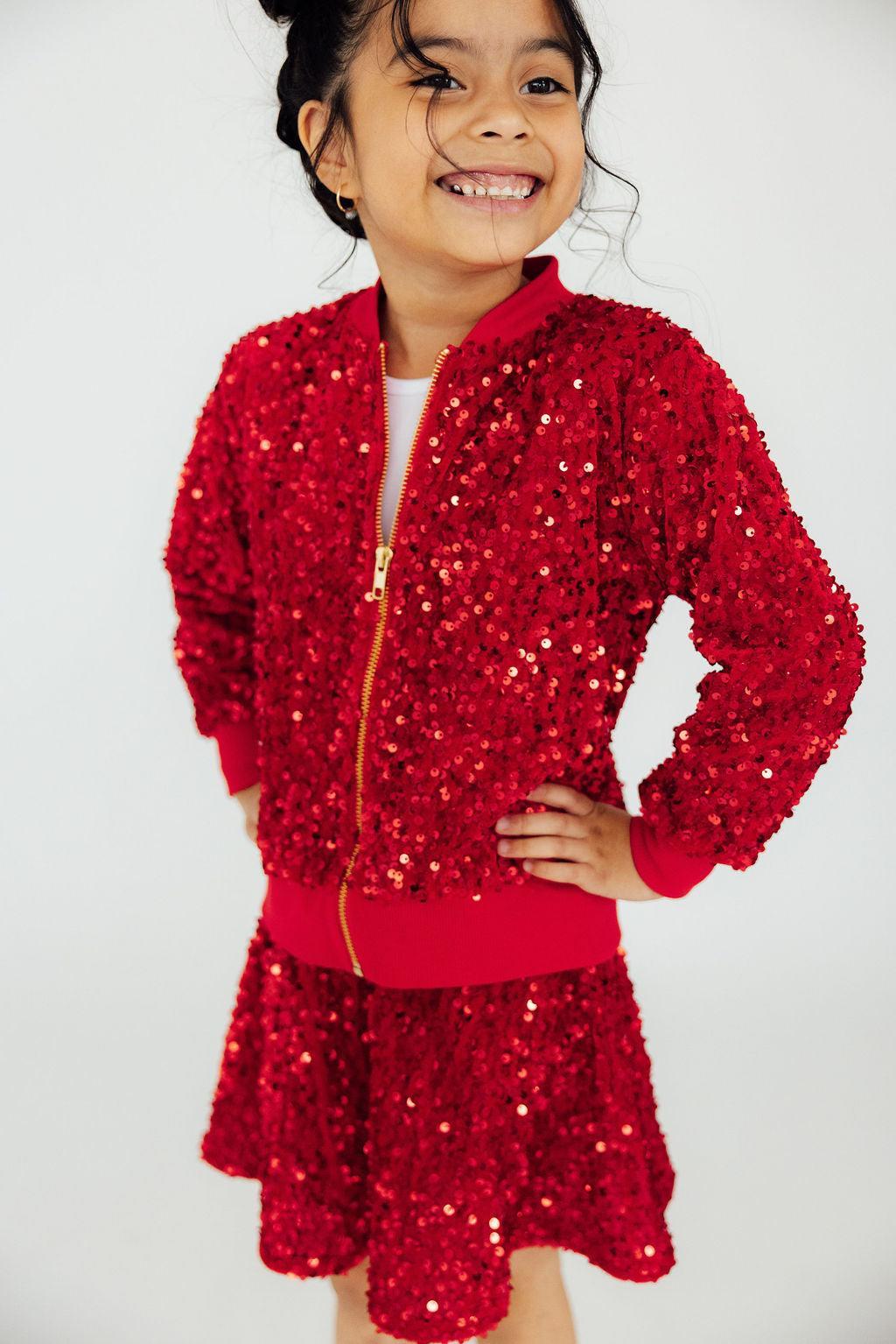 Red Velvet Sequin Jacket-Mila & Rose ®