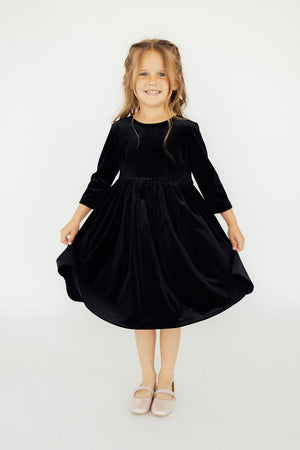 Black Velvet Twirl Dress-Mila & Rose ®